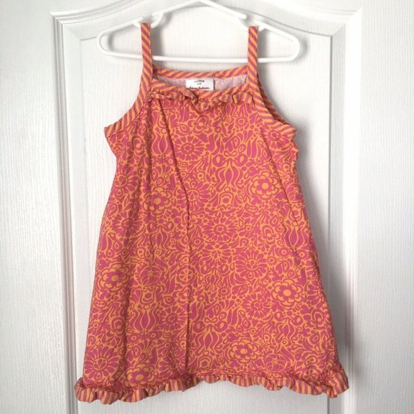 Hanna Andersson Other - Hanna Andersson Dress 100 Sleeveless Pink Orange Floral Tank Dress Size 4